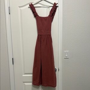 Zara pinafore linen dress